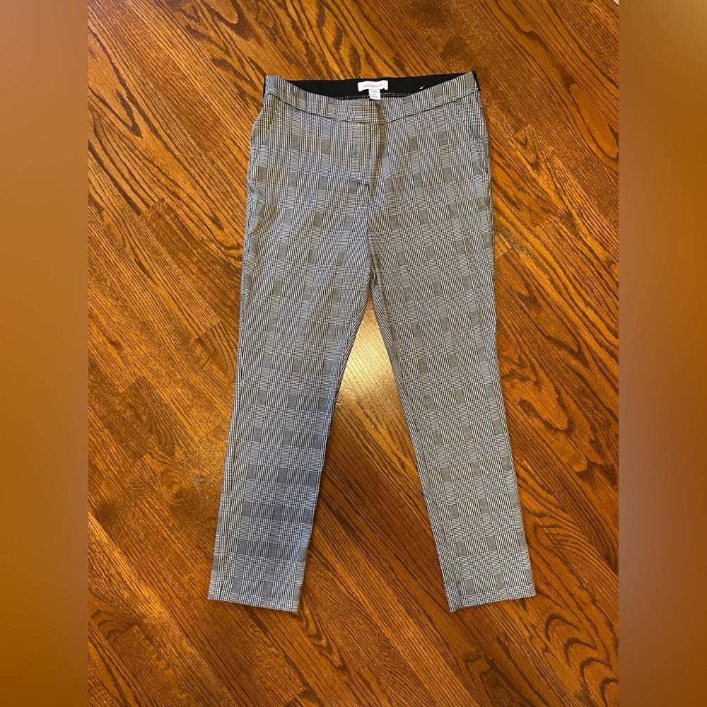 Liz Claiborne Laura Black/White Glen Plaid Pants - Size 12
